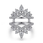 14K White Gold Bursting Halo Diamond Ring Enhancer - AN15837M-W44JJ-Gabriel & Co.-Renee Taylor Gallery