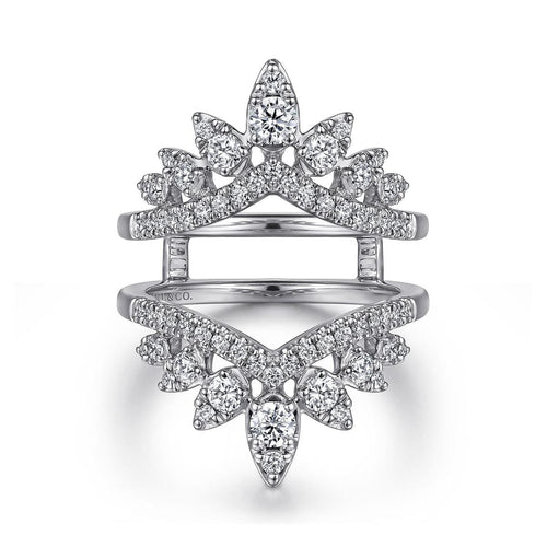 14K White Gold Bursting Halo Diamond Ring Enhancer - AN15837M-W44JJ-Gabriel & Co.-Renee Taylor Gallery