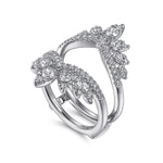 14K White Gold Bursting Halo Diamond Ring Enhancer - AN15837M-W44JJ-Gabriel & Co.-Renee Taylor Gallery