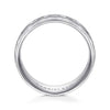 14K White Gold 8mm - Engraved Men's Wedding Band in Satin Finish - MBM0103-80W4JJJ-Gabriel & Co.-Renee Taylor Gallery