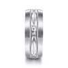 14K White Gold 8mm - Engraved Men's Wedding Band in Satin Finish - MBM0103-80W4JJJ-Gabriel & Co.-Renee Taylor Gallery