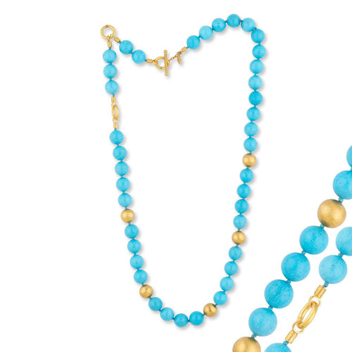 Sarah Sleeping Beauty Tq Bead Necklace with Turquoise by Lika Behar