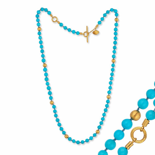 Sarah Sleeping Beauty Bead Necklace with Turquoise Sleeping Beauty by Lika Behar