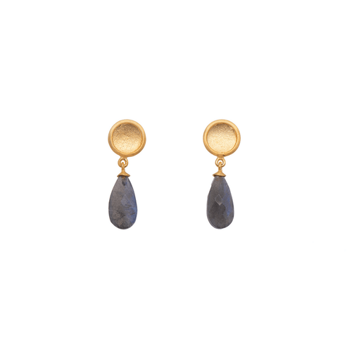 Sun Drop Labradorite Drop 24K Gold Vermeil Earrings - SE1VLAB-Joyla-Renee Taylor Gallery
