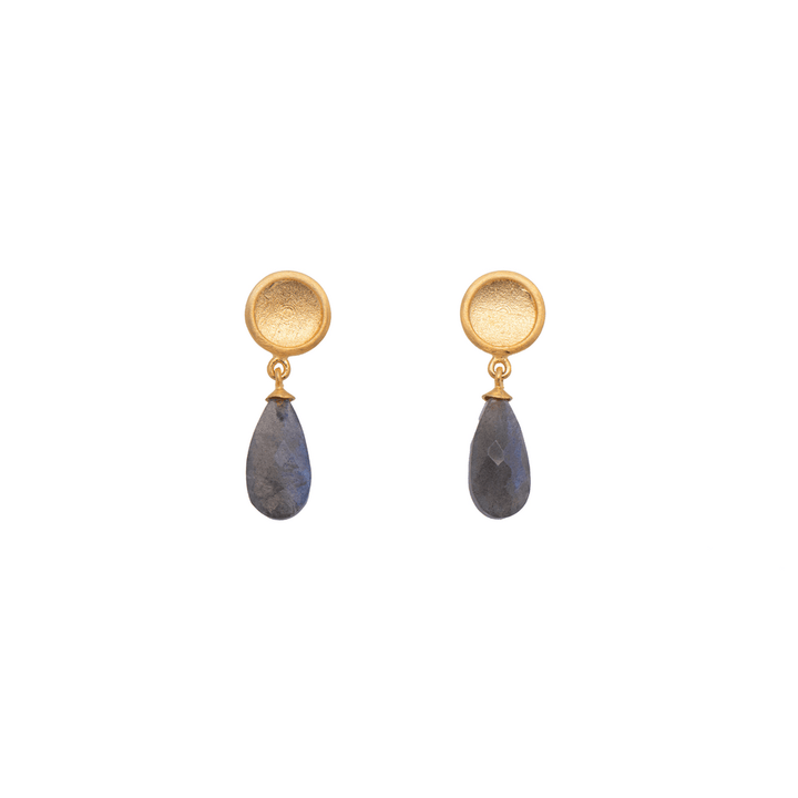 Sun Drop Labradorite Drop 24K Gold Vermeil Earrings - SE1VLAB-Joyla-Renee Taylor Gallery