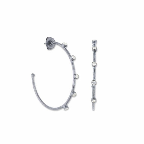 Hoop Earrings with Sapphire by Lika Behar