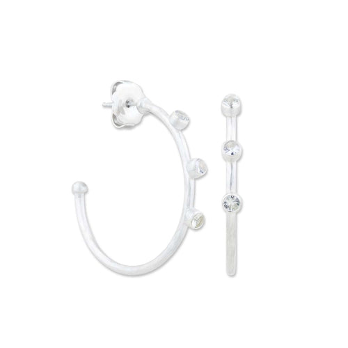 Hoop Earrings with Sapphire by Lika Behar
