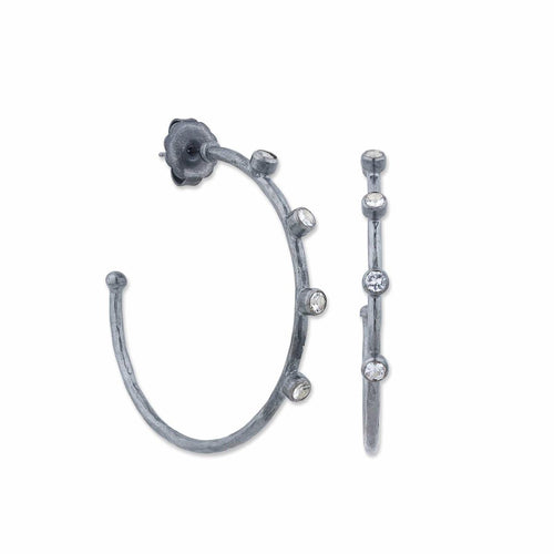 Hoop Earrings with Sapphire by Lika Behar