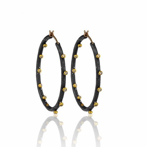 Hoop Earrings with Diamond by Lika Behar