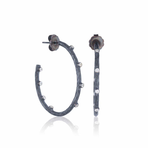 Hoop Earrings with Sapphire by Lika Behar