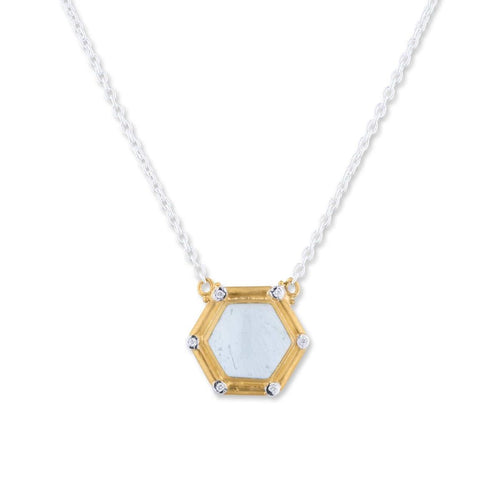 Sky Necklace with Aquamarine & Diamond by Lika Behar