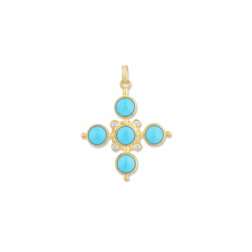 Sloane Cross with Turquoise Sleeping Beauty & Diamond by Lika Behar