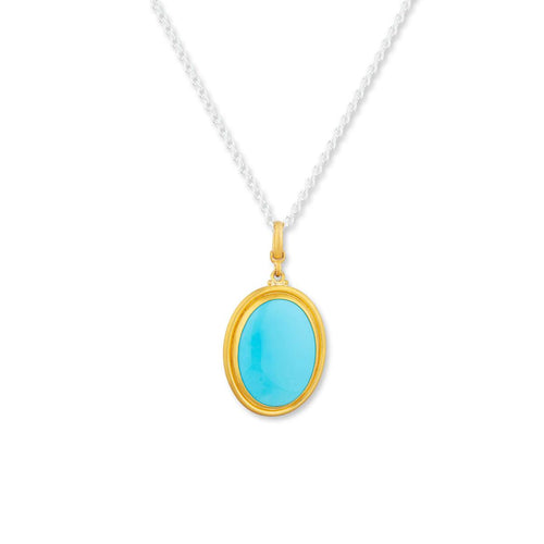 Sloane Oval Turquoise Pendant by Lika Behar