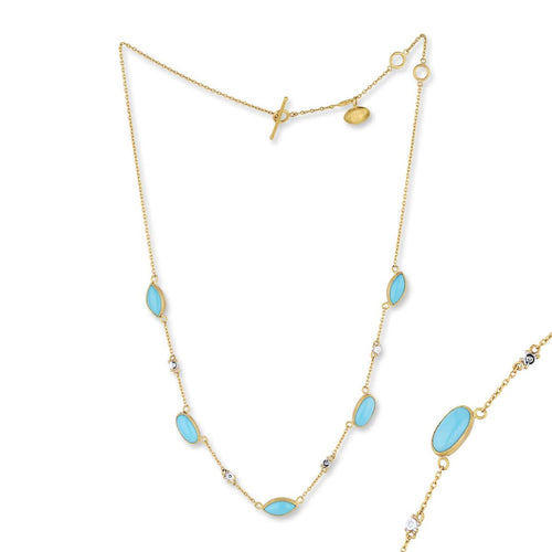 Sloane "sweet" Sleeping Beauty Necklace with Turquoise Sleeping Beauty & Diamond by Lika Behar