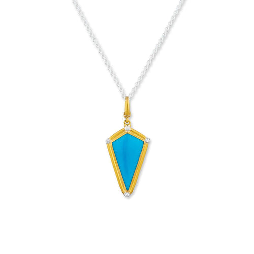 Smyrna Sb Turquoise Pendant with Diamonds by Lika Behar