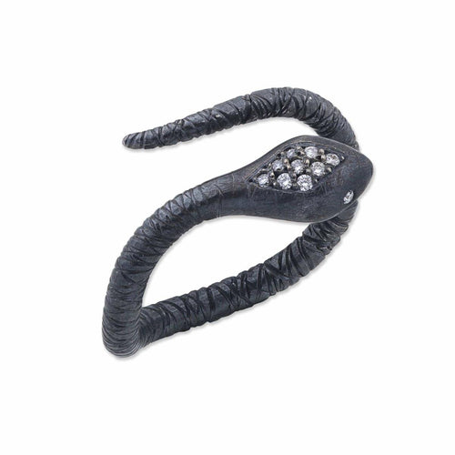 Snake Ring with Diamond by Lika Behar