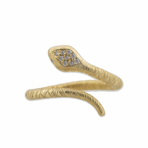 Snake Ring with Diamond by Lika Behar