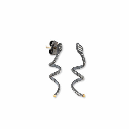 Snake Earrings with Diamond by Lika Behar