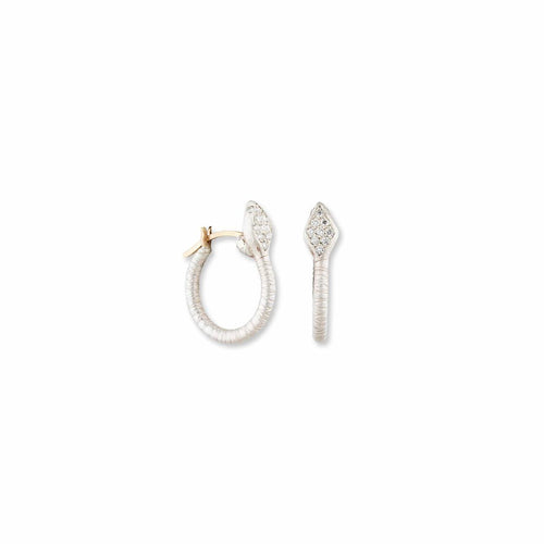 Snake Hoop Earrings with Diamond by Lika Behar