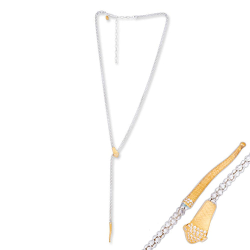 Snake Lariat Necklace with Diamond by Lika Behar
