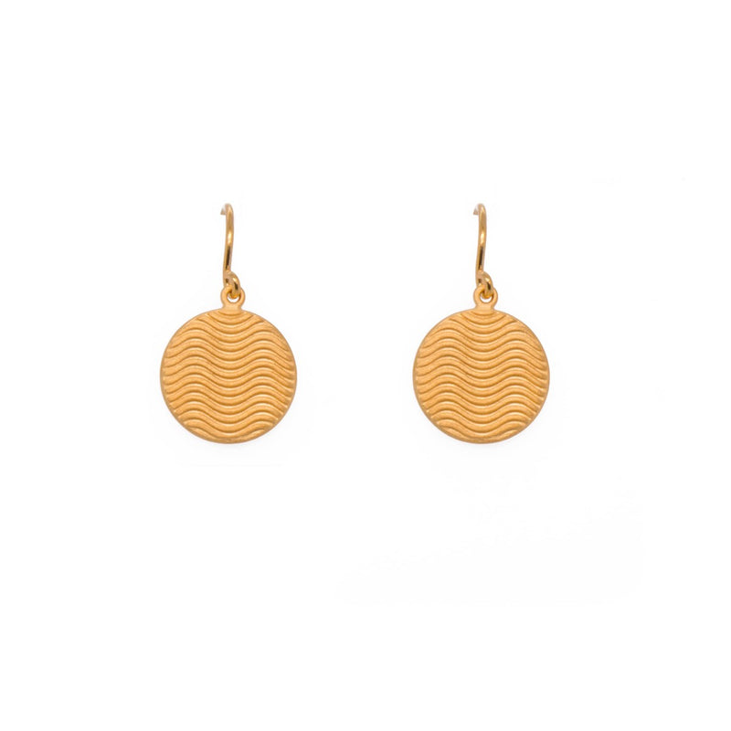 Serenity 15Mm Disk No Stone 24K Gold Vermeil Earrings-Joyla-Renee Taylor Gallery