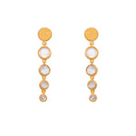 Serenity 4 Rainbow Moonstone Drop 24K Gold Vermeil Earrings-Joyla-Renee Taylor Gallery
