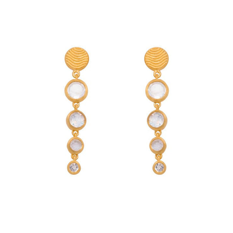 Serenity 4 Rainbow Moonstone Drop 24K Gold Vermeil Earrings-Joyla-Renee Taylor Gallery