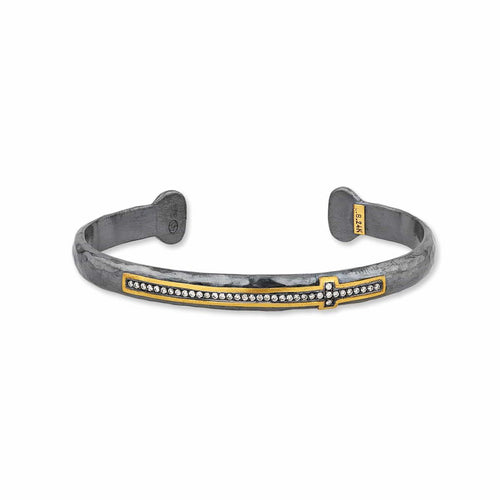 Stockholm Cross Open Cuff with Diamond by Lika Behar