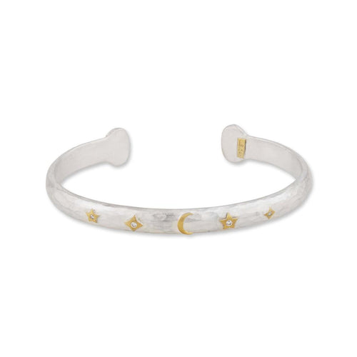 Stockholm Moon and Stars Cuff with Diamond by Lika Behar