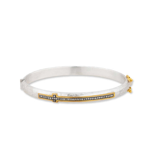 Stockholm Cross Open Cuff with Diamond by Lika Behar