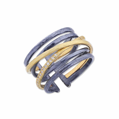 Stockholm Crosswire Ring with Diamond by Lika Behar