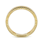 14K Yellow Gold Bujukan Diamond Bezel Wide Stackable Ladies Ring - LR52509Y45JJ-Gabriel & Co.-Renee Taylor Gallery