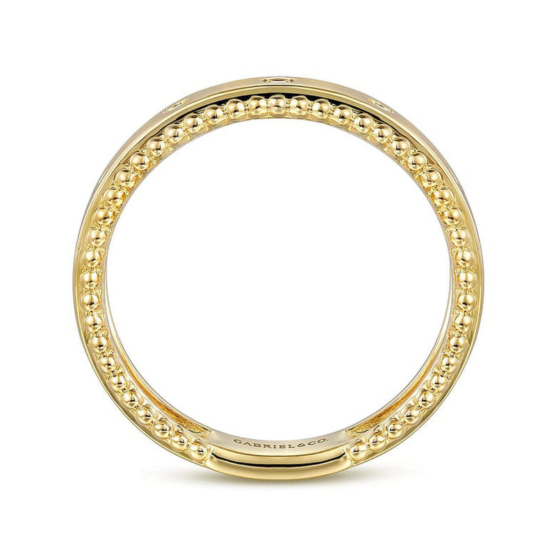 14K Yellow Gold Bujukan Diamond Bezel Wide Stackable Ladies Ring - LR52509Y45JJ-Gabriel & Co.-Renee Taylor Gallery
