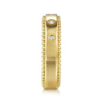 14K Yellow Gold Bujukan Diamond Bezel Wide Stackable Ladies Ring - LR52509Y45JJ-Gabriel & Co.-Renee Taylor Gallery