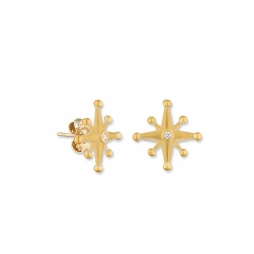 Starburst 16MM Studs with Diamonds by Lika Behar