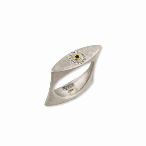 Flipper Round Eye Ring Flips To Fusion with Diamond & Sapphire by Lika Behar