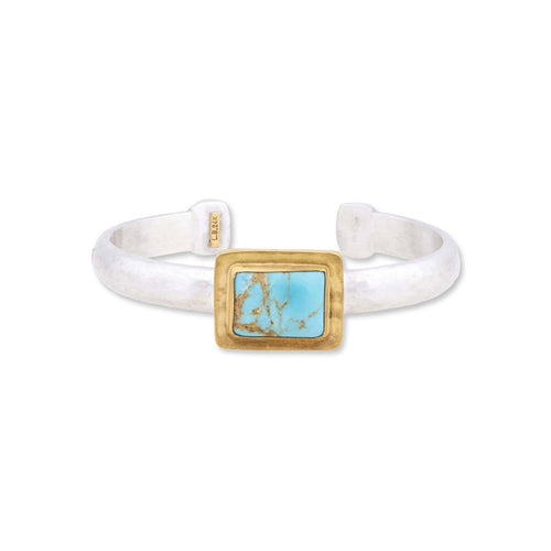 Stone Open Bracelet with Turquoise Kingman by Lika Behar