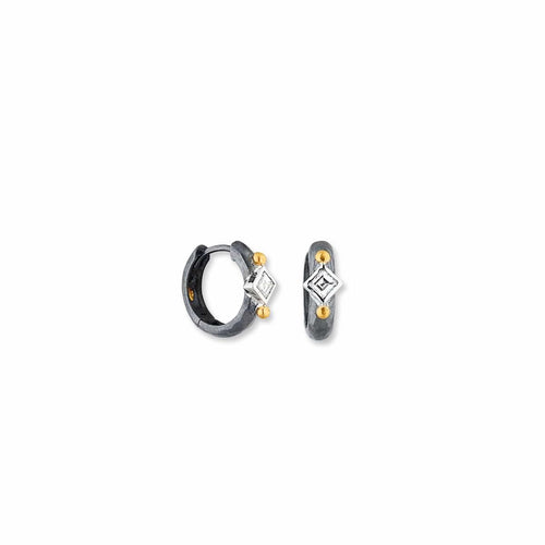 Stockholm Square Semi-chunky Hoops with Diamonds by Lika Behar