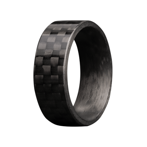 8MM Straight Woven Carbon Fiber Flat Ring - 8SWCF101-Heavy Stone-Renee Taylor Gallery