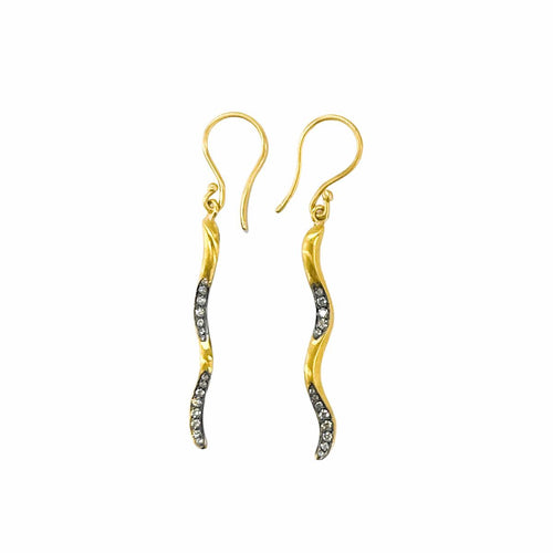 Swiggle Earrings, 35mm, Diamond by Lika Behar
