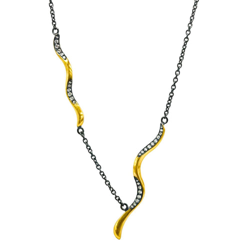 Swiggle 24K&OXI Necklace, Diamond by Lika Behar