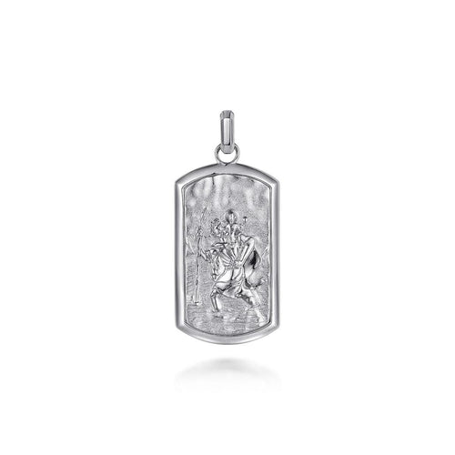 Saint Christopher Dog Tag Pendant 925 Sterling Silver - PTM6550SVJJJ-Gabriel & Co.-Renee Taylor Gallery