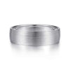 14K White Gold 6mm - Men's Wedding Band in Satin Finish - MBL0156-60W4JJJ-Gabriel & Co.-Renee Taylor Gallery
