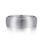 14K White Gold 6mm - Men's Wedding Band in Satin Finish - MBL0156-60W4JJJ-Gabriel & Co.-Renee Taylor Gallery