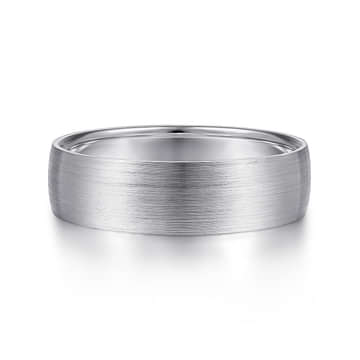 14K White Gold 6mm - Men's Wedding Band in Satin Finish - MBL0156-60W4JJJ-Gabriel & Co.-Renee Taylor Gallery