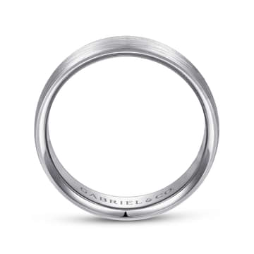 14K White Gold 6mm - Men's Wedding Band in Satin Finish - MBL0156-60W4JJJ-Gabriel & Co.-Renee Taylor Gallery