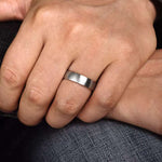 14K White Gold 6mm - Men's Wedding Band in Satin Finish - MBL0156-60W4JJJ-Gabriel & Co.-Renee Taylor Gallery