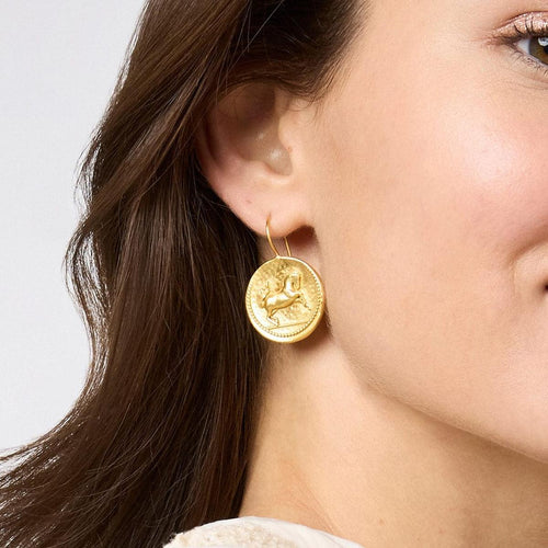 Saratoga Horse Gold Earrings - ER998G00-Julie Vos-Renee Taylor Gallery