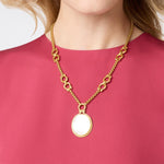 Saratoga Statement Necklace Mother of Pearl - N554GMPL00-Julie Vos-Renee Taylor Gallery