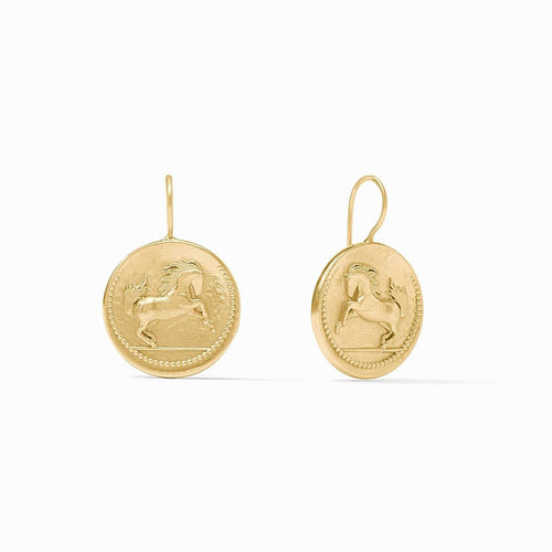 Saratoga Horse Gold Earrings - ER998G00-Julie Vos-Renee Taylor Gallery